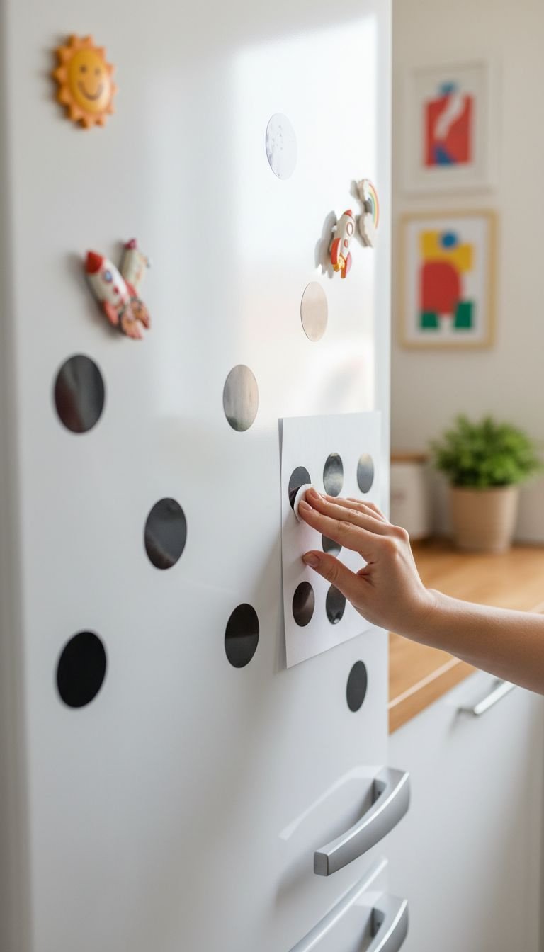 11 Brilliant Apartment Kitchen Ideas On A Budget For Renters 16 Hand applies black polka dot vinyl decals to a white refrigerator. Fun, easy DIY appliance makeover.