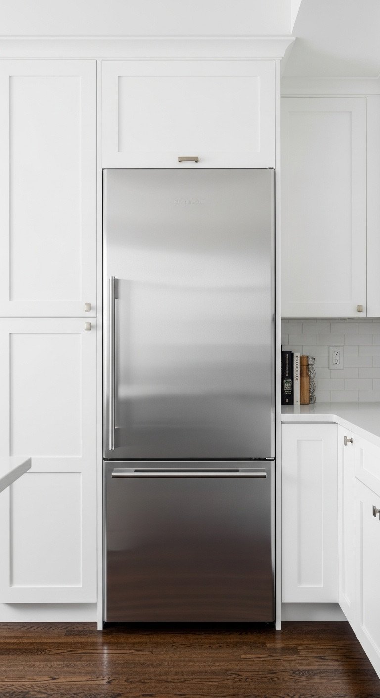 Organized kitchen corner cabinet featuring a two-tier kidney-shaped Lazy Susan with neatly stacked pots, pans & colorful lids.