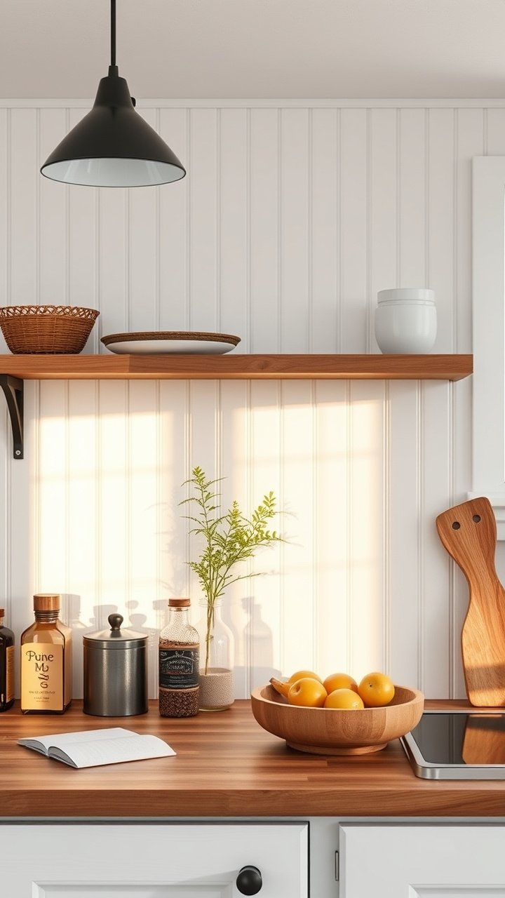 Sleek faux brushed stainless steel peel-and-stick tile backsplash with metallic sheen above a black granite kitchen countertop.