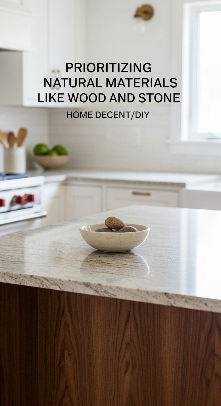 Traditional Japanese kitchen featuring light granite countertops American walnut cabinetry and a handmade ceramic bowl with stones