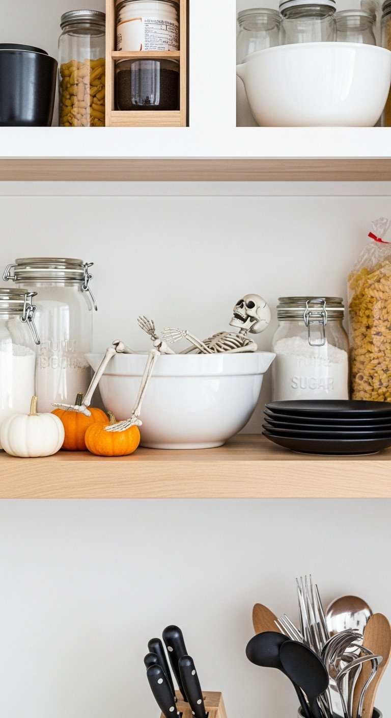 Witchy Halloween kitchen decor creative vignette