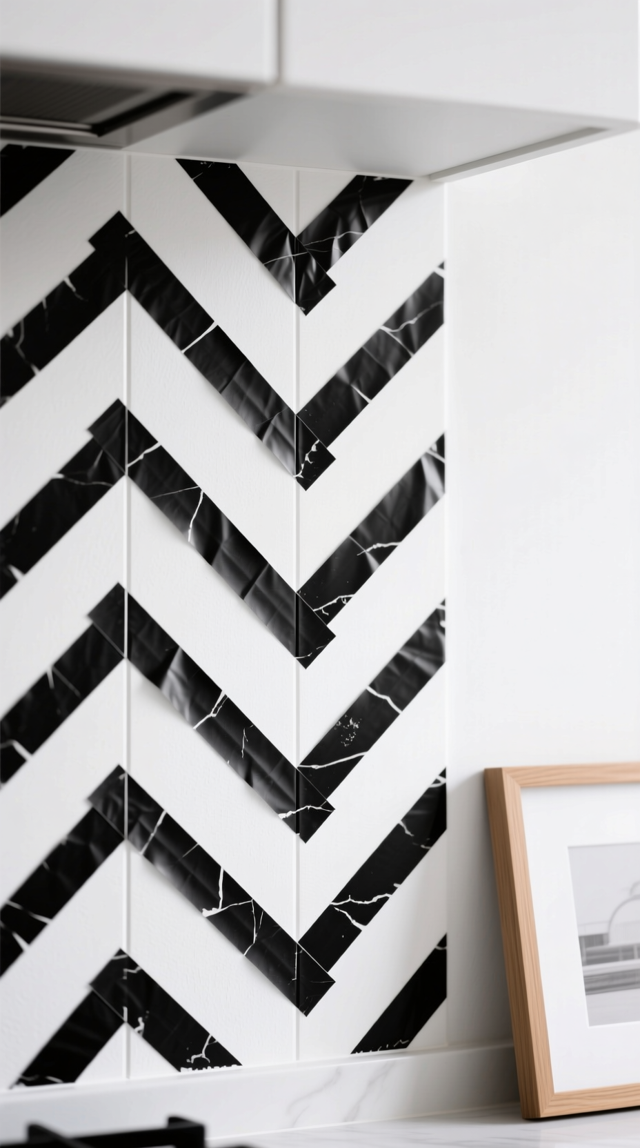 11 Genius Kitchen Wall Decor Ideas That Are Completely Damage Free 14 A peel-and-stick whiteboard decal on a kitchen wall next to a fridge, showing a handwritten grocery list.