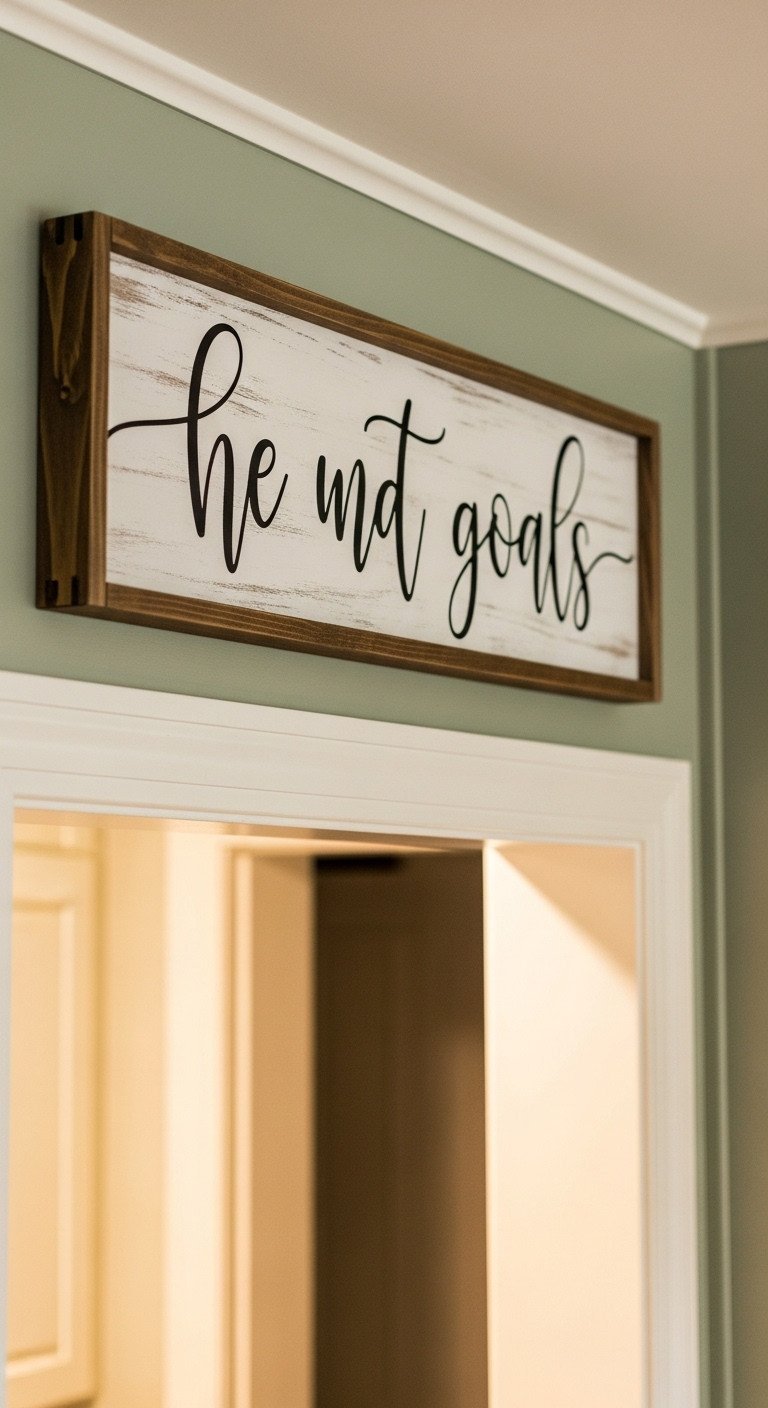 11 Stunning Ways To Style Sage Green Kitchen Wall Decor 13 An eclectic gallery wall with framed art, a photo, and a woven basket creates a personal display on a sage green kitchen wall.