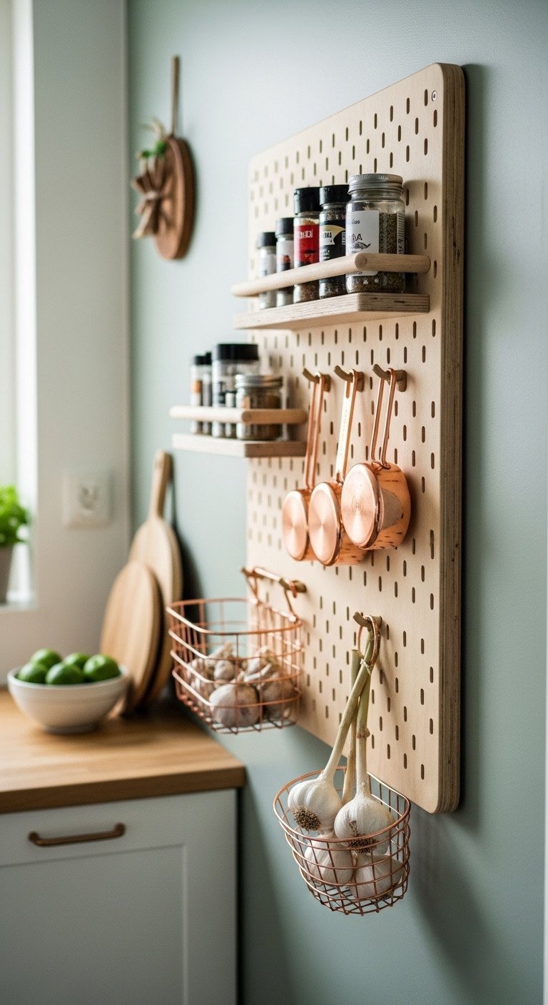 11 Stunning Ways To Style Sage Green Kitchen Wall Decor 9 An oversized minimalist wall clock with thin matte black hands makes a statement on a sage green wall in a sleek modern kitchen.