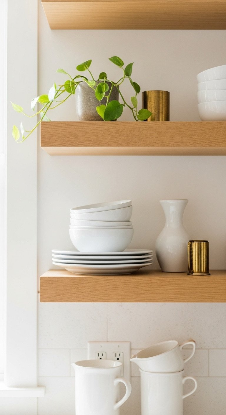 9 Non Modular Kitchen Organization And Decor Secrets 13 Clear adhesive acrylic racks on interior kitchen cabinet door, organizing cleaning sprays, tin foil, trash bags, efficient storage.