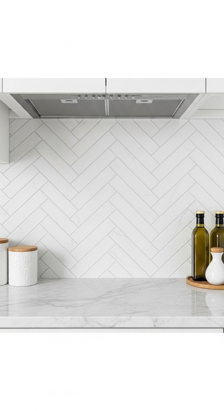 11 Brick Backsplash Ideas And The Essential Sealing Guide 17 Cream tumbled edge thin brick backsplash with aged, rustic character, on a wooden table with a linen tablecloth and plate.