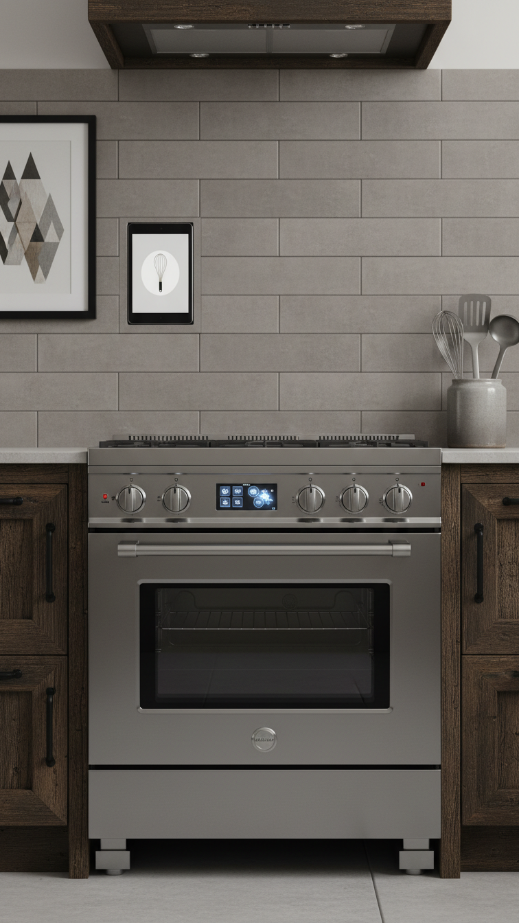 Moody Rustic Kitchen Design: The Ultimate Guide For Any Home 17 Modern stainless steel range cooker integrated into dark distressed wood cabinetry in a sleek, rustic kitchen.