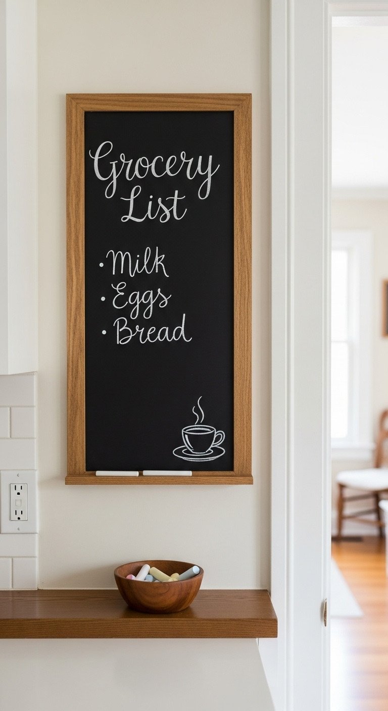 Three-tiered woven macrame fruit basket hanging on a white wall in a boho kitchen, filled with fresh lemons, avocados, and onions.