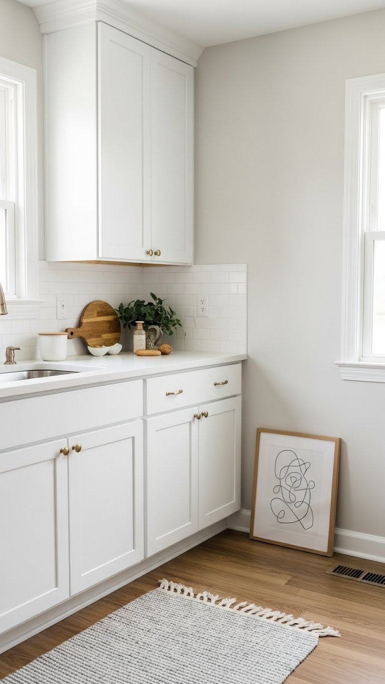 Small Kitchen Ideas Farmhouse: 7 Genius Space Solutions 5 Bright neutral palette small farmhouse kitchen interior with natural light streaming in and minimalist decor