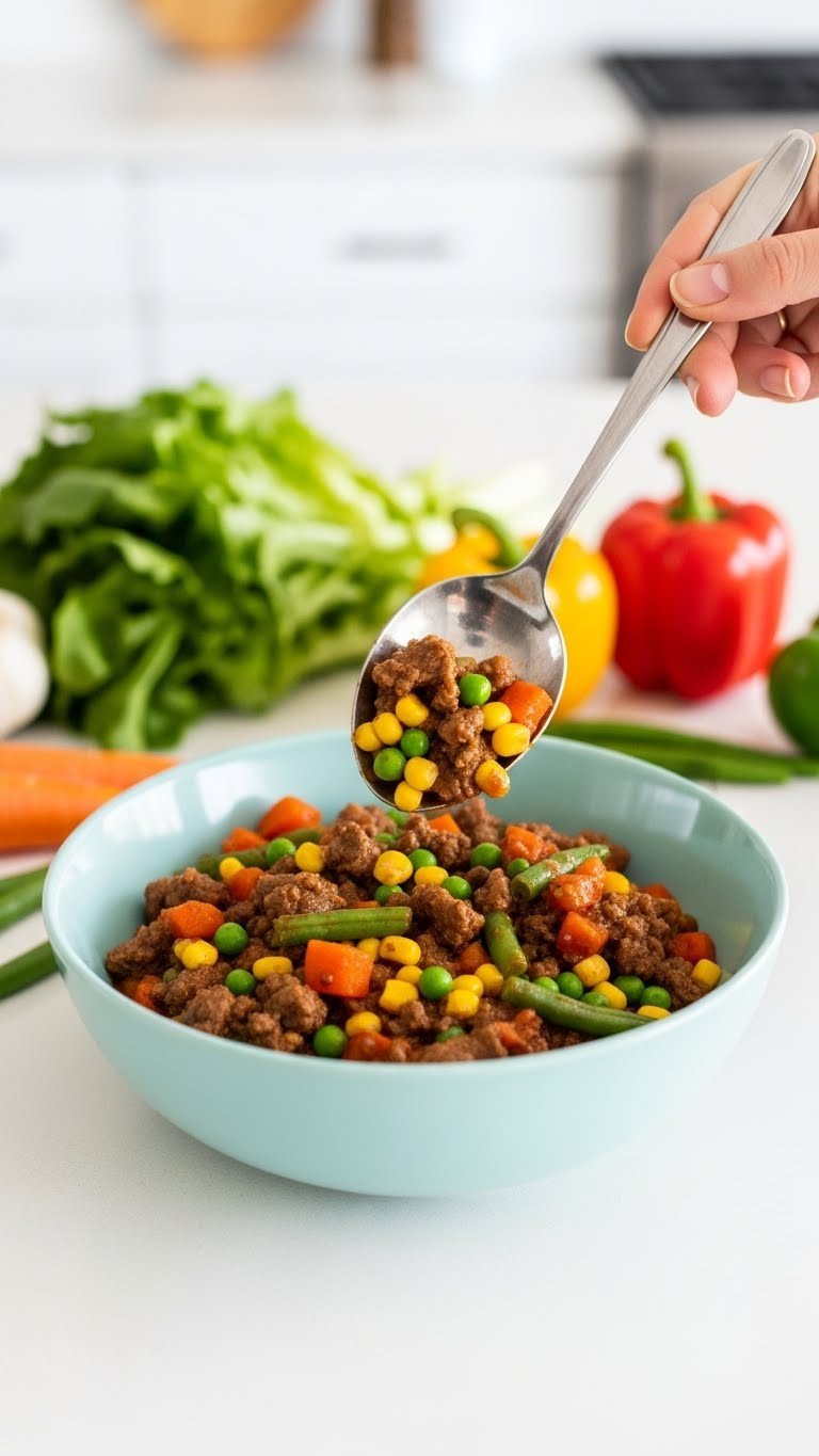 9 Easy Beef Stew Crock Pot Recipes For Cozy Family Dinners 11 Hearty vegetable overload beef stew in a bright bowl with colorful vegetables on a white countertop