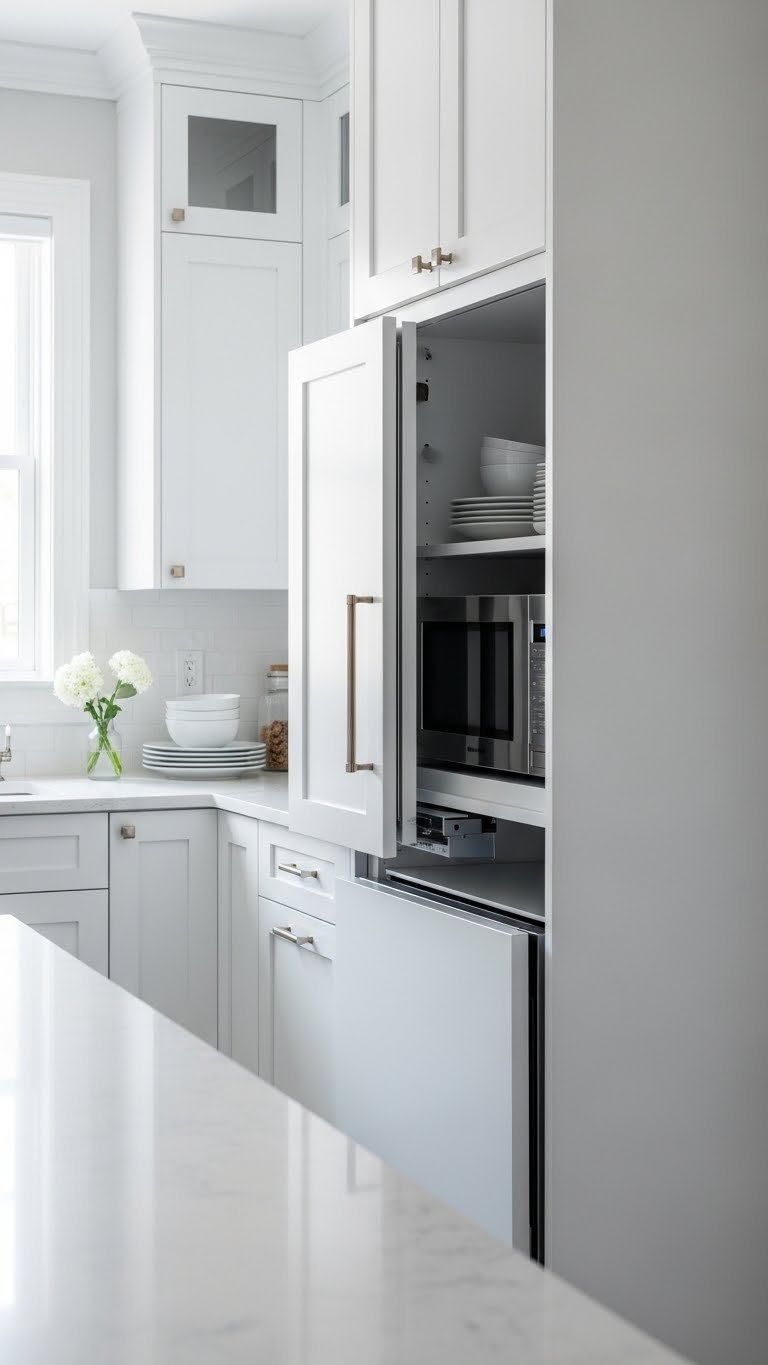 Butlers Pantry Ideas: Ultimate Plan, Design, Organize 16 Modern butlers pantry with concealed panel-ready appliances, integrated cabinetry, and a sleek engineered quartz countertop for a clean aesthetic.