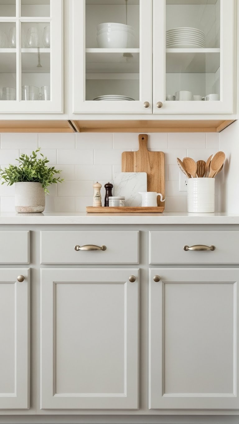 Diy Small Kitchen Ideas: 11 Budget Hacks For A High-End Look 1 Refurbished kitchen cabinets with light neutral paint and minimalist hardware in bright airy daylight with soft bokeh background