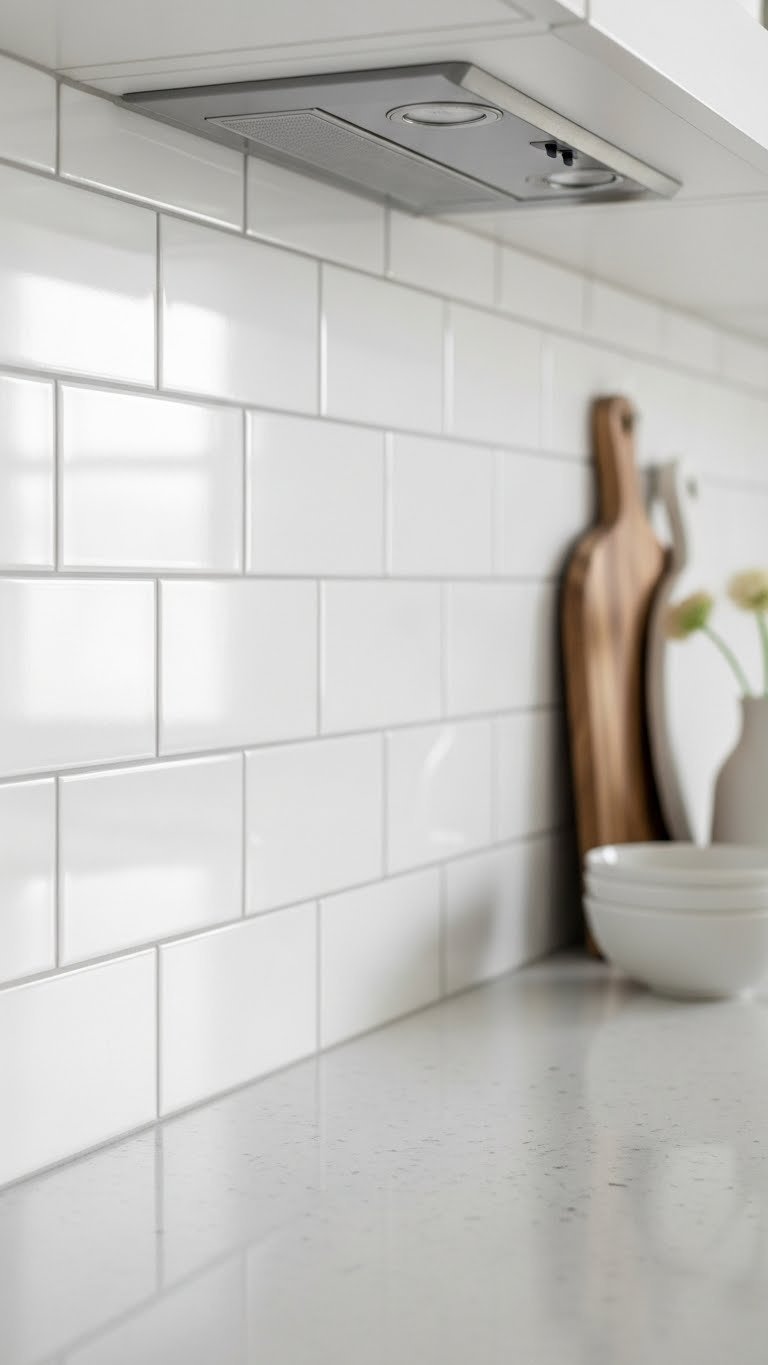 Diy Small Kitchen Ideas: 11 Budget Hacks For A High-End Look 9 Stylish peel-and-stick subway tile backsplash installation with glossy finish in modern kitchen