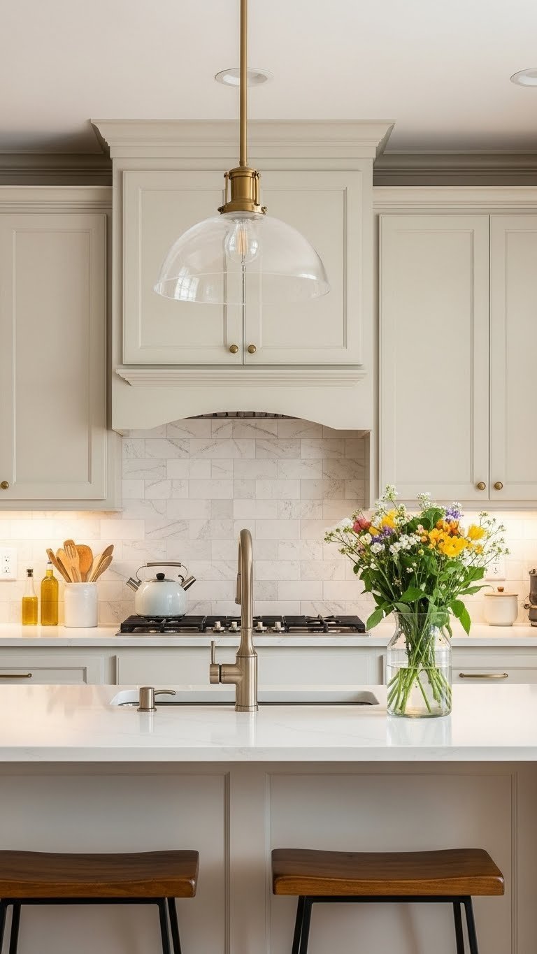 Well-lit cozy enclosed kitchen showcasing layered lighting with under-cabinet fixtures and warm golden brown color palette.