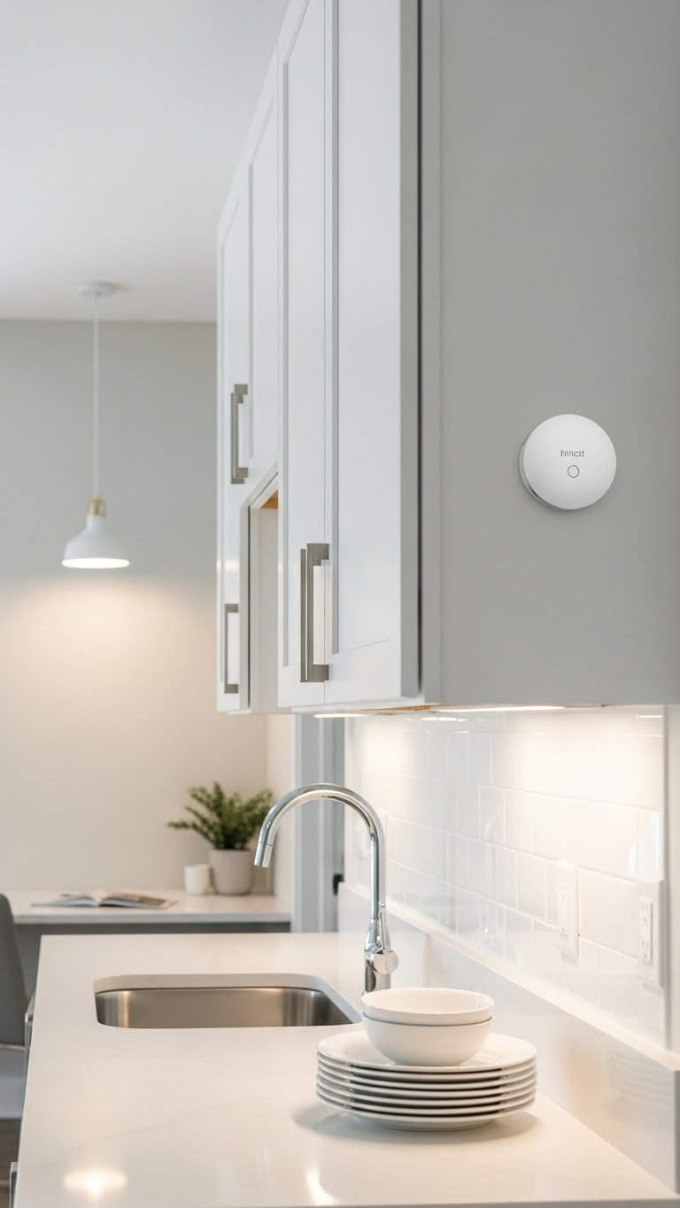 White Kitchen Cabinets: 9 Proven Apartment Ideas For Space 11 Well-lit apartment kitchen with white cabinets illuminated by under-cabinet LED strips and stylish pendant light fixture.